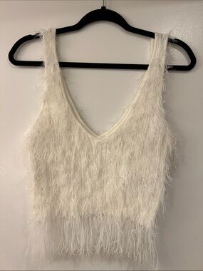 Feather V-Neck Crop Tank Top